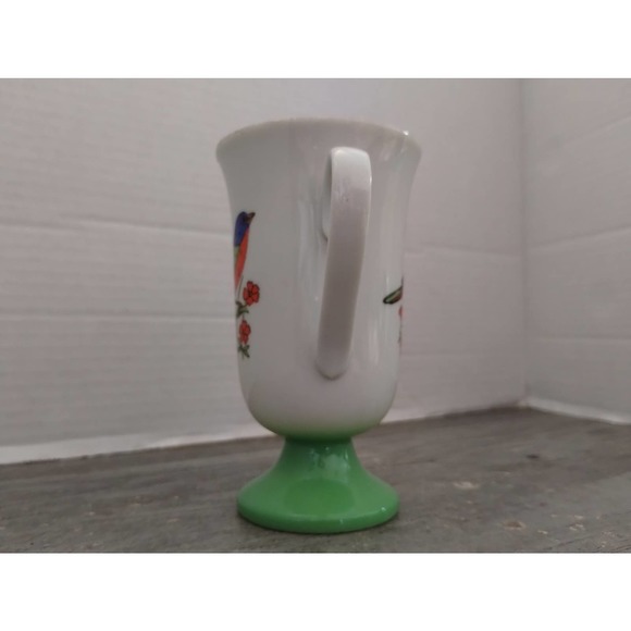 Song Bird Pedestal Mug Irish Coffee Cup FRED ROBERTS Green - Picture 5 of 7